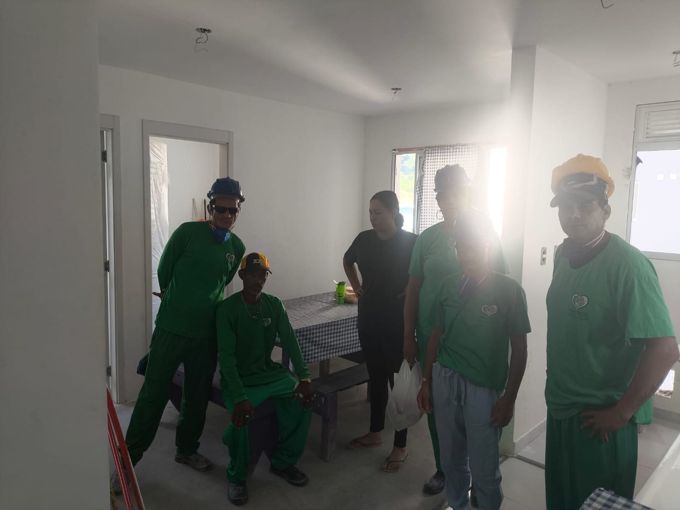 Equipe alinhada antes da jornada